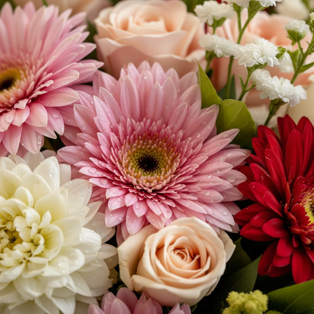 Valsul Florilor – 2 Hortensii, 11 Trandafiri, Floarea Miresei, Verdeață și Ambalaj - imagine 5