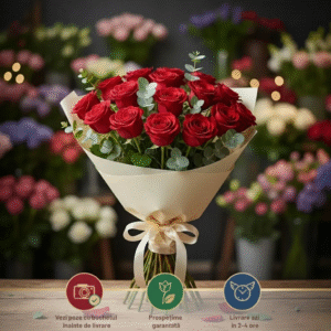 Buchet 15 Trandafiri Roșii