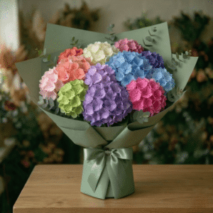 Extravaganță Regală – Buchet Monumental cu 11 Hortensii Multicolore