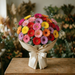 Festivalul Culorilor – Buchet Grandios cu 25 Gerbera Mix
