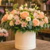 Buchet Flori Online Morning Glow cu Frezii și Trandafiri Peach - imagine 1