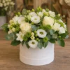 Aranjament Flori de Lux White Gallery cu Phalaenopsis și Hortensie - imagine 1