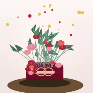 Cutie Ziua Îndrăgostiților Sărut de Catifea cu Amaryllis și Trandafiri - imagine 2
