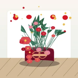 Cutie Ziua Îndrăgostiților Sărut de Catifea cu Amaryllis și Trandafiri - imagine 3