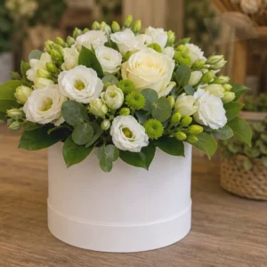 Cutie Florală Online București Eleganță Albă - imagine 2
