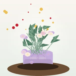 Cutie Flori Deosebite Galaxie Pastel cu Hortensie Lila și Ranunculus - imagine 2