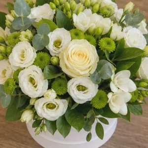 Cutie Florală Online Ivory Message cu Trandafiri Albi - imagine 4
