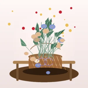 Coș Flori Deosebite Grădina Secretă cu Delphinium și Trandafiri Toffee - imagine 4