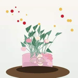 Cutie Valentine Pink Champagne cu Trandafiri Roz și Ranunculus - imagine 2
