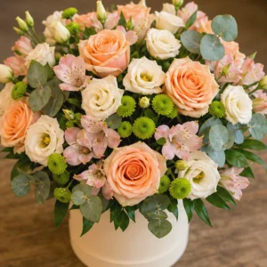 Buchet Flori de Lux Rose Gold cu Ranunculus și Trandafiri Garden - imagine 2