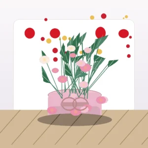 Cutie Valentine Pink Champagne cu Trandafiri Roz și Ranunculus - imagine 3