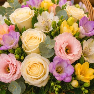 Buchet Happy Birthday Sunny Note cu Floarea Soarelui și Matthiola - imagine 2
