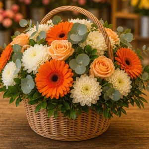 Coș Flori de Sezon Autumn Glow cu Dalii și Crizanteme - imagine 4