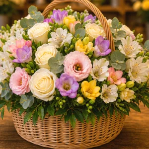 Buchet Happy Birthday Sunny Note cu Floarea Soarelui și Matthiola - imagine 4