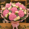 Flori Personalizate Garden Fresh cu Hortensie Verde și Trandafiri Albi