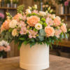 Buchet Flori Online Soft Coral cu Anthurium și Astilbe