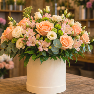 Buchet Flori Online Soft Coral cu Anthurium și Astilbe