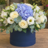 Aranjament Flori la Comandă Blue Draft cu Delphinium și Hortensie