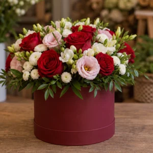Aranjament Flori de Sezon Winter Berry cu Amaryllis și Ilex - imagine 2