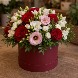 Aranjament Flori de Sezon Winter Berry cu Amaryllis și Ilex - imagine 3