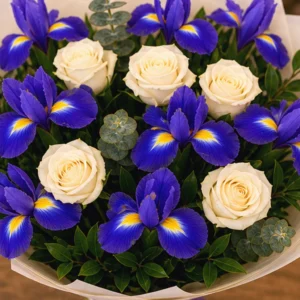 Buchet Flori Frumoase Fantezie Mov cu Scabiosa și Lisianthus - imagine 4