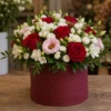 Buchet Flori de Lux Gala Red cu 75 Trandafiri și Eucalipt - imagine 1