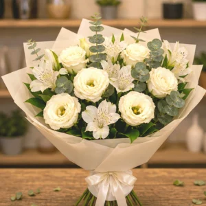 Aranjament Online White Desk cu Orhidee Dendrobium - imagine 1