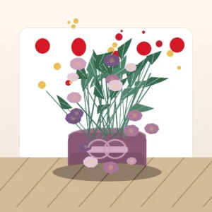 Cutie Flori Deosebite Velvet Mauve cu Trandafiri Memory Lane și Scabiosa - imagine 3
