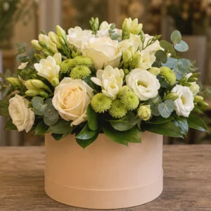 Buchet Flori Frumoase Eleganță Latte cu Trandafiri Toffee - imagine 1