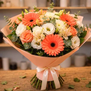 Buchet Online București Coral Sunset cu Ranunculus - imagine 3