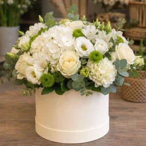 Cutie Florală Online Orchid Pearl cu Cymbidium Alb-Verde - imagine 2