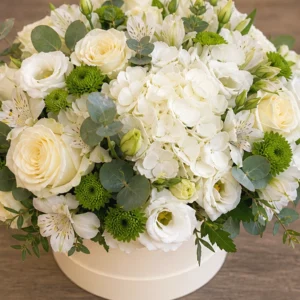 Cutie Florală Online Orchid Pearl cu Cymbidium Alb-Verde - imagine 4