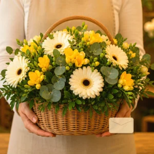 Buchet Flori de Sezon Gentle Sunday cu Narcise și Muscari - imagine 3