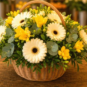 Buchet Flori de Sezon Gentle Sunday cu Narcise și Muscari - imagine 4