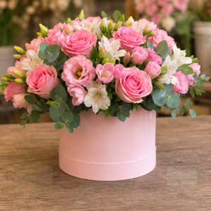 Aranjament Floral la Comandă Coral Fresh cu Gerbera și Lisianthus