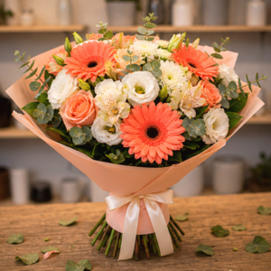 Buchet Mărțișor Coral cu Ranunculus