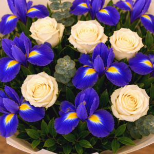 Buchet Mărțișor Iris și Zambile Lila