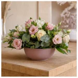 Livrare aranjamente florale pentru decorarea locuintei bol floral roz prafuit - poza 3