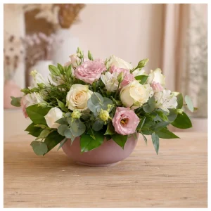 Livrare aranjamente florale pentru decorarea locuintei bol floral roz prafuit - poza 4