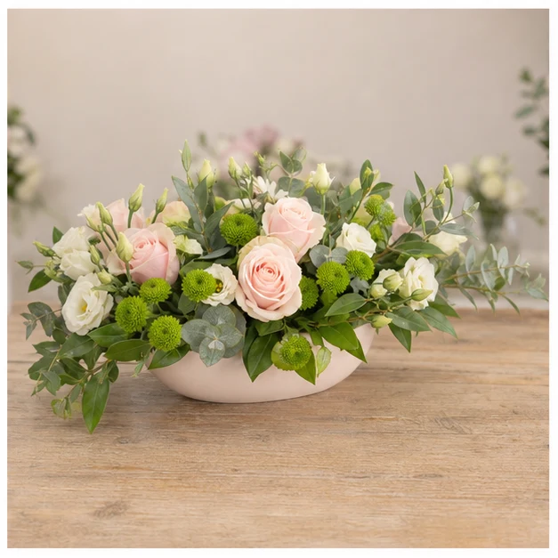 Livrare aranjamente florale pentru decorarea locuintei centerpiece pastel pentru masa - poza 4
