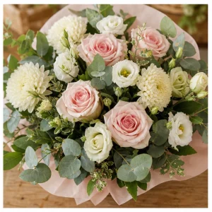 Livrare aranjamente florale pentru decorarea locuintei cos pastel pentru living - poza 2