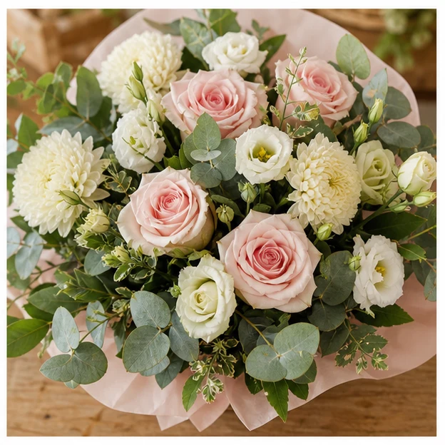 Livrare aranjamente florale pentru decorarea locuintei cos pastel pentru living - poza 2