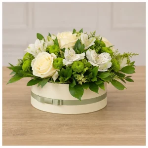 Livrare aranjamente florale pentru decorarea locuintei cutie crem pentru comoda - poza 4