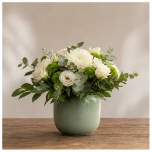 Livrare aranjamente florale pentru decorarea locuintei vas verde natural pentru birou acasa - poza 1