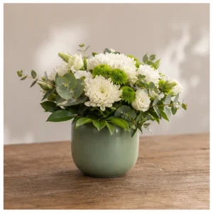 Livrare aranjamente florale pentru decorarea locuintei vas verde natural pentru birou acasa - poza 3