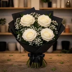 Aranjament floral funerar jerba cu crizanteme albe - poza 3