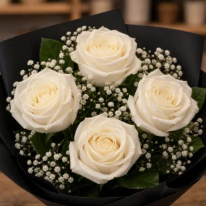 Aranjament floral funerar jerba cu crizanteme albe - poza 4