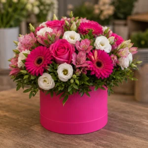 Aranjament floral în cutie Fuchsia Bloom - poza 2