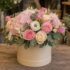 Aranjament floral în cutie Pink Champagne - poza 2