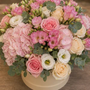 Aranjament floral în cutie Pink Champagne - poza 4